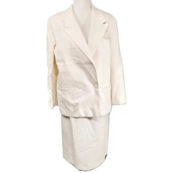 BARONESA set 2 Pieces White Skirt Suit Size 12/14 - Picture 1 of 6